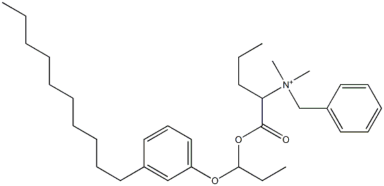 N,N-Dimethyl-N-benzyl-N-[1-[[1-(3-decylphenyloxy)propyl]oxycarbonyl]butyl]aminium Struktur