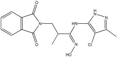 N-[1-(Hydroxyimino)-2-methyl-3-[1,3-dihydro-1,3-dioxo-2H-isoindol-2-yl]propyl]-4-chloro-3-methyl-1H-pyrazol-5-amine Struktur