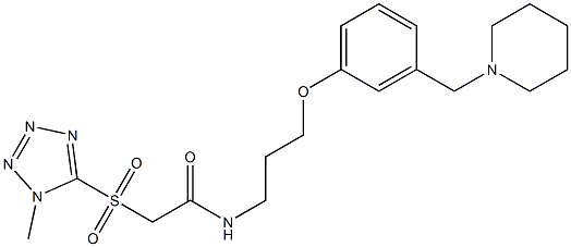 N-[3-[3-(Piperidinomethyl)phenoxy]propyl]-2-[(1-methyl-1H-tetrazol-5-yl)sulfonyl]acetamide Struktur