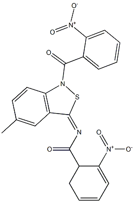 5-Methyl-1-(o-nitrobenzoyl)-3(1H)-(o-nitrobenzoyl)imino-2,1-benzisothiazole Struktur