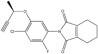 2-[2-Fluoro-4-chloro-5-[(R)-1-methyl-2-propynyloxy]phenyl]-4,5,6,7-tetrahydro-2H-isoindole-1,3-dione Struktur