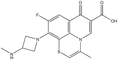 9-Fluoro-3-methyl-10-[3-(methylamino)azetidin-1-yl]-7-oxo-7H-pyrido[1,2,3-de]-1,4-benzothiazine-6-carboxylic acid Struktur