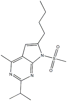 6-Butyl-7-(methylsulfonyl)-2-isopropyl-4-methyl-7H-pyrrolo[2,3-d]pyrimidine Struktur