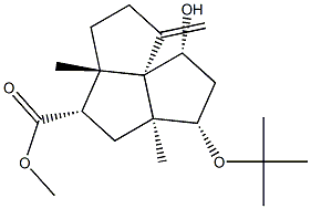 [3aS,4S,5aS,6S,8R,8aR,(+)]-Decahydro-6-(tert-butyloxy)-3a,5a-dimethyl-8-hydroxy-1-methylenecyclopenta[c]pentalene-4-carboxylic acid methyl ester Struktur