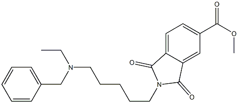 N-[5-(Ethylbenzylamino)pentyl]-5-(methoxycarbonyl)phthalimide Struktur