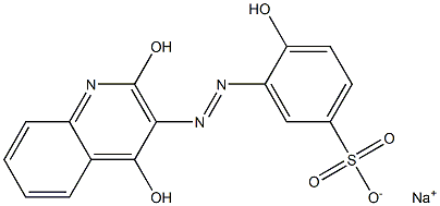 4-Hydroxy-3-[(2,4-dihydroxy-3-quinolyl)azo]benzenesulfonic acid sodium salt Struktur