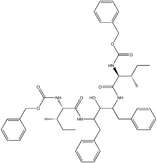 N,N'-[(1S,3S)-1,3-Dibenzyl-2-hydroxy-1,3-propanediyl]bis[(2S,3S)-2-benzyloxycarbonylamino-3-methylpentanamide] Struktur