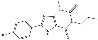 3-Methyl-1-propyl-8-(4-hydroxyphenyl)xanthine Struktur