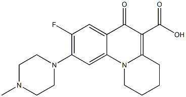 8-Fluoro-1,2,3,4-tetrahydro-9-(4-methyl-1-piperazinyl)-6-oxo-6H-benzo[c]quinolizine-5-carboxylic acid Struktur