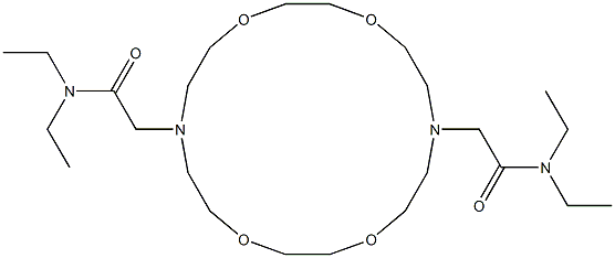 7,16-Bis[(diethylamino)carbonylmethyl]-1,4,10,13-tetraoxa-7,16-diazacyclooctadecane Struktur