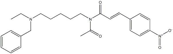 N-[5-(Ethylbenzylamino)pentyl]-N-acetyl-3-(4-nitrophenyl)acrylamide Struktur