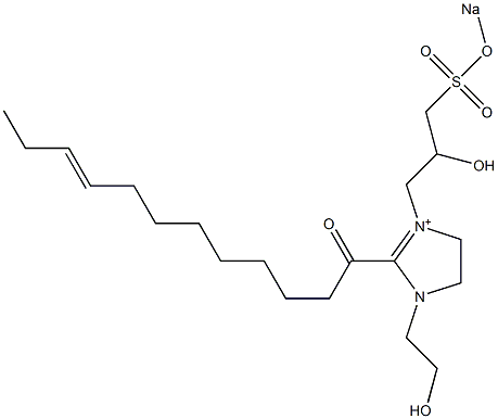 1-(2-Hydroxyethyl)-3-[2-hydroxy-3-(sodiooxysulfonyl)propyl]-2-(9-dodecenoyl)-2-imidazoline-3-ium Struktur