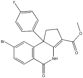 1,4,5,9b-Tetrahydro-8-bromo-9b-(4-fluorophenyl)-5-oxo-2H-cyclopent[c]isoquinoline-3-carboxylic acid methyl ester Struktur