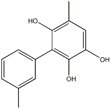 3-(3-Methylphenyl)-5-methylbenzene-1,2,4-triol Struktur