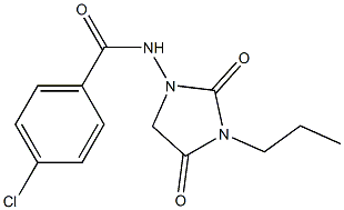 N-(3-Propyl-2,4-dioxoimidazolidin-1-yl)-4-chlorobenzamide Struktur