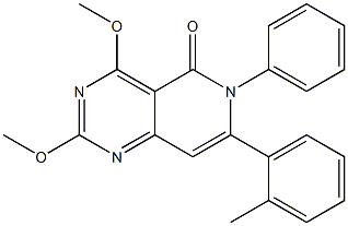 2,4-Dimethoxy-6-phenyl-7-(2-methylphenyl)pyrido[4,3-d]pyrimidin-5(6H)-one Struktur