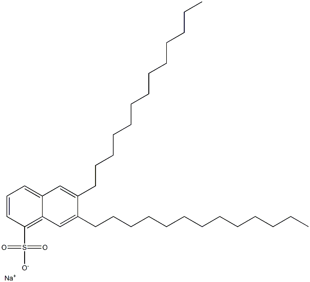 6,7-Ditridecyl-1-naphthalenesulfonic acid sodium salt Struktur