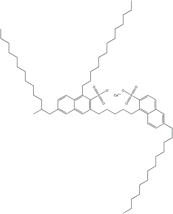 Bis(1,6-ditridecyl-2-naphthalenesulfonic acid)calcium salt Struktur