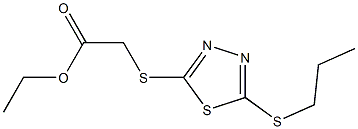 [[5-(Propylthio)-1,3,4-thiadiazol-2-yl]thio]acetic acid ethyl ester Struktur