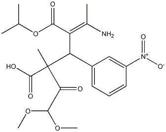 2-Amino-7,7-dimethoxy-4-(3-nitrophenyl)-6-oxo-2-heptene-3,5-dicarboxylic acid 3-isopropyl 5-methyl ester Struktur