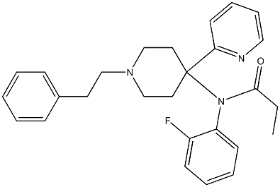 N-(2-Fluorophenyl)-N-[1-(2-phenylethyl)-4-(2-pyridinyl)piperidin-4-yl]propanamide Struktur