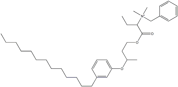 N,N-Dimethyl-N-benzyl-N-[1-[[3-(3-tridecylphenyloxy)butyl]oxycarbonyl]propyl]aminium Struktur