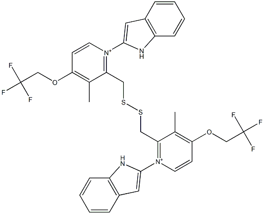 2,2'-[Dithiobis(methylene)]bis[1-(1H-indol-2-yl)-4-(2,2,2-trifluoroethoxy)-3-methylpyridin-1-ium] Struktur