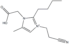 3-(2-Cyanoethyl)-2-butyl-5-methyl-1-(carboxymethyl)-1H-imidazol-3-ium Struktur