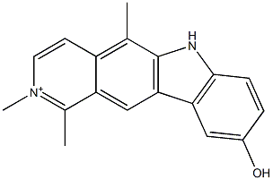 9-Hydroxy-1,2,5-trimethyl-6H-pyrido[4,3-b]carbazol-2-ium Struktur