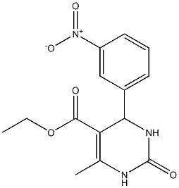 2-Oxo-4-methyl-6-(3-nitrophenyl)-1,2,3,6-tetrahydropyrimidine-5-carboxylic acid ethyl ester Struktur