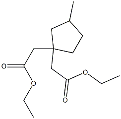 3-Methyl-1,1-cyclopentanediacetic acid diethyl ester Struktur