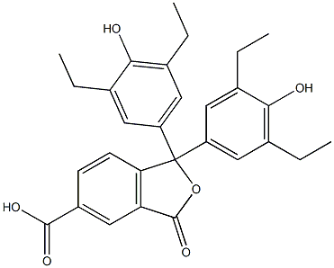 1,1-Bis(3,5-diethyl-4-hydroxyphenyl)-1,3-dihydro-3-oxoisobenzofuran-5-carboxylic acid Struktur