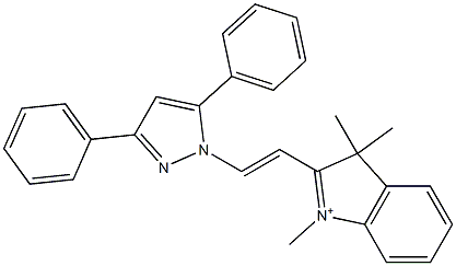 2-[2-(3,5-Diphenyl-1H-pyrazol-1-yl)ethenyl]-1,3,3-trimethyl-3H-indolium Struktur