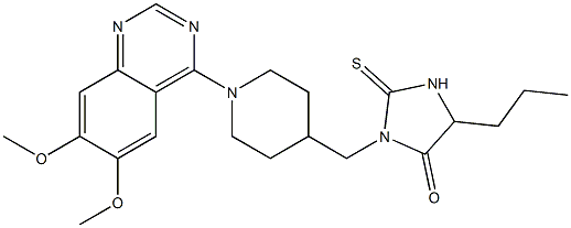 1-[[1-(6,7-Dimethoxyquinazolin-4-yl)piperidin-4-yl]methyl]-4-propyl-2-thioxoimidazolidin-5-one Struktur