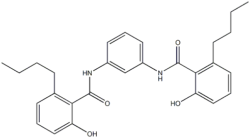 N,N'-Bis(6-butylsalicyloyl)-m-phenylenediamine Struktur