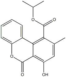 9-Methyl-7-hydroxy-6-oxo-6H-dibenzo[b,d]pyran-10-carboxylic acid isopropyl ester Struktur