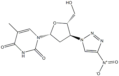 3'-(4-Nitro-1H-1,2,3-triazol-1-yl)-3'-deoxythymidine Struktur