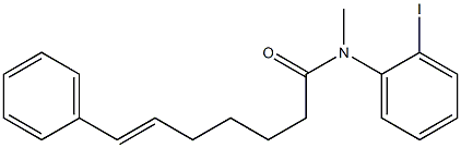 7-Phenyl-N-(2-iodophenyl)-N-methyl-6-heptenamide Struktur