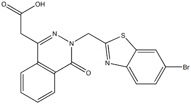 3-[(6-Bromo-2-benzothiazolyl)methyl]-3,4-dihydro-4-oxophthalazine-1-acetic acid Struktur