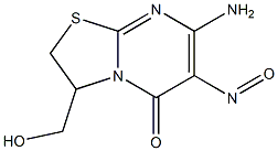 7-Amino-3-(hydroxymethyl)-6-nitroso-2,3-dihydro-5H-thiazolo[3,2-a]pyrimidin-5-one Struktur