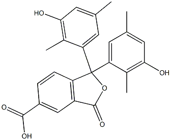 1,3-Dihydro-1,1-bis(3-hydroxy-2,5-dimethylphenyl)-3-oxoisobenzofuran-5-carboxylic acid Struktur