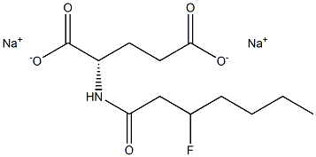 N-(3-Fluoroheptanoyl)-L-glutamic acid disodium salt Struktur