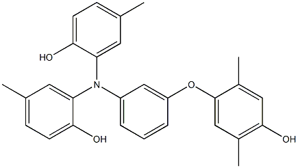 N,N-Bis(2-hydroxy-5-methylphenyl)-3-(4-hydroxy-2,5-dimethylphenoxy)benzenamine Struktur