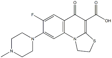 7-Fluoro-1,2-dihydro-8-(4-methyl-1-piperazinyl)-5-oxo-5H-thiazolo[3,2-a]quinoline-4-carboxylic acid Struktur