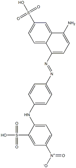 8-Amino-5-[p-(4-nitro-2-sulfoanilino)phenylazo]-2-naphthalenesulfonic acid Struktur