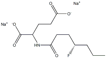 (S)-2-(4-Fluoroheptanoylamino)glutaric acid disodium salt Struktur