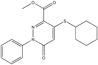 1,6-Dihydro-4-cyclohexylthio-6-oxo-1-phenylpyridazine-3-carboxylic acid methyl ester Struktur