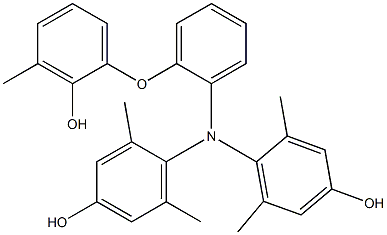 N,N-Bis(4-hydroxy-2,6-dimethylphenyl)-2-(2-hydroxy-3-methylphenoxy)benzenamine Struktur