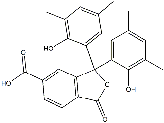 1,3-Dihydro-1,1-bis(2-hydroxy-3,5-dimethylphenyl)-3-oxoisobenzofuran-6-carboxylic acid Struktur