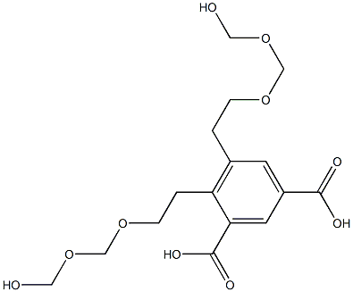 4,5-Bis(6-hydroxy-3,5-dioxahexan-1-yl)isophthalic acid Struktur